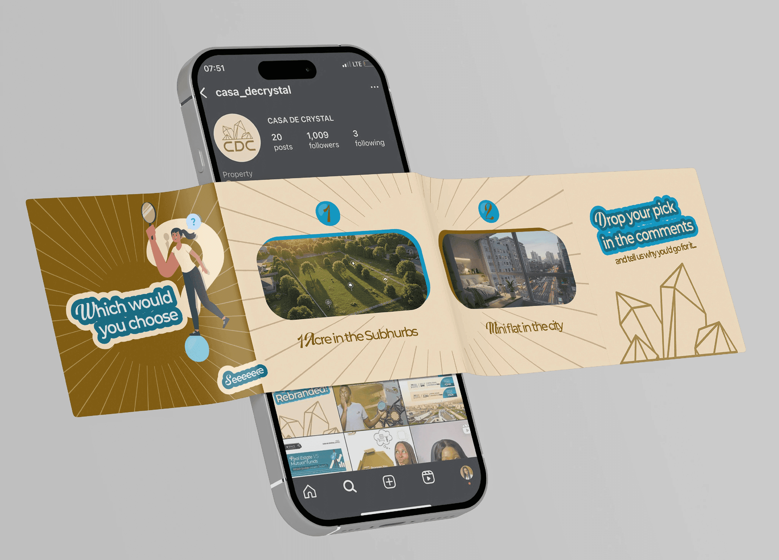 Casa De Crystal Mobile Social Carousel Mockup